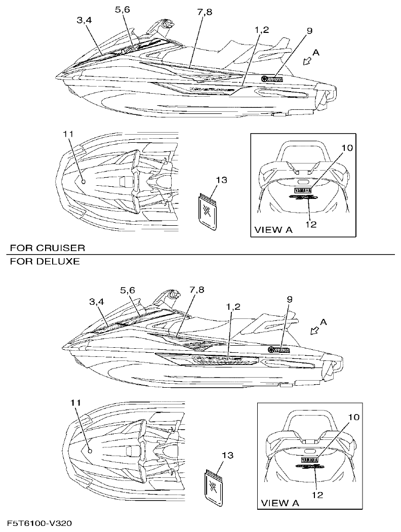 Yamaha VX1050AV GRAPHICS parts diagram